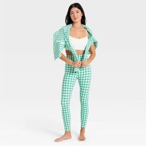 Women's Everyday Soft Ultra High-Rise 7/8 Legging -All In Motion Teal Gingham XL